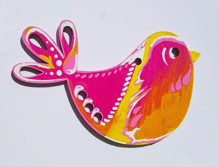 Dřevěné výřezy Ptáček z překližky 3, 14x9,5cm (453)