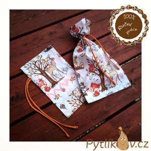 Podzimní les plátěný pytlík 10 x 17 cm