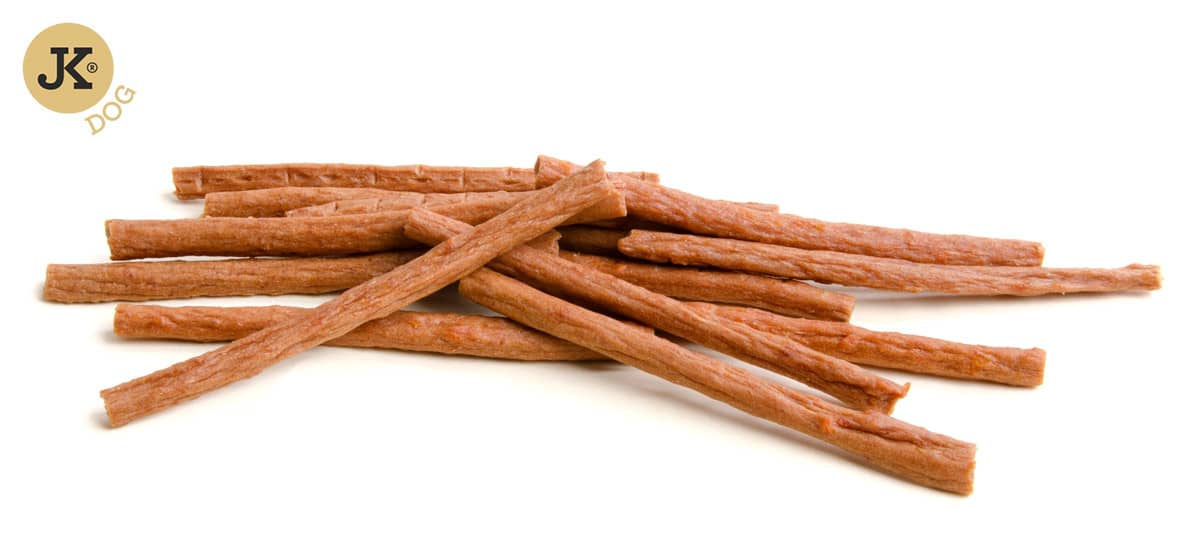 JK ANIMALS Mix nejlepších masových pamlsků, kuřecí a kachní maso, jehněčí a králičí filety, 500 g 