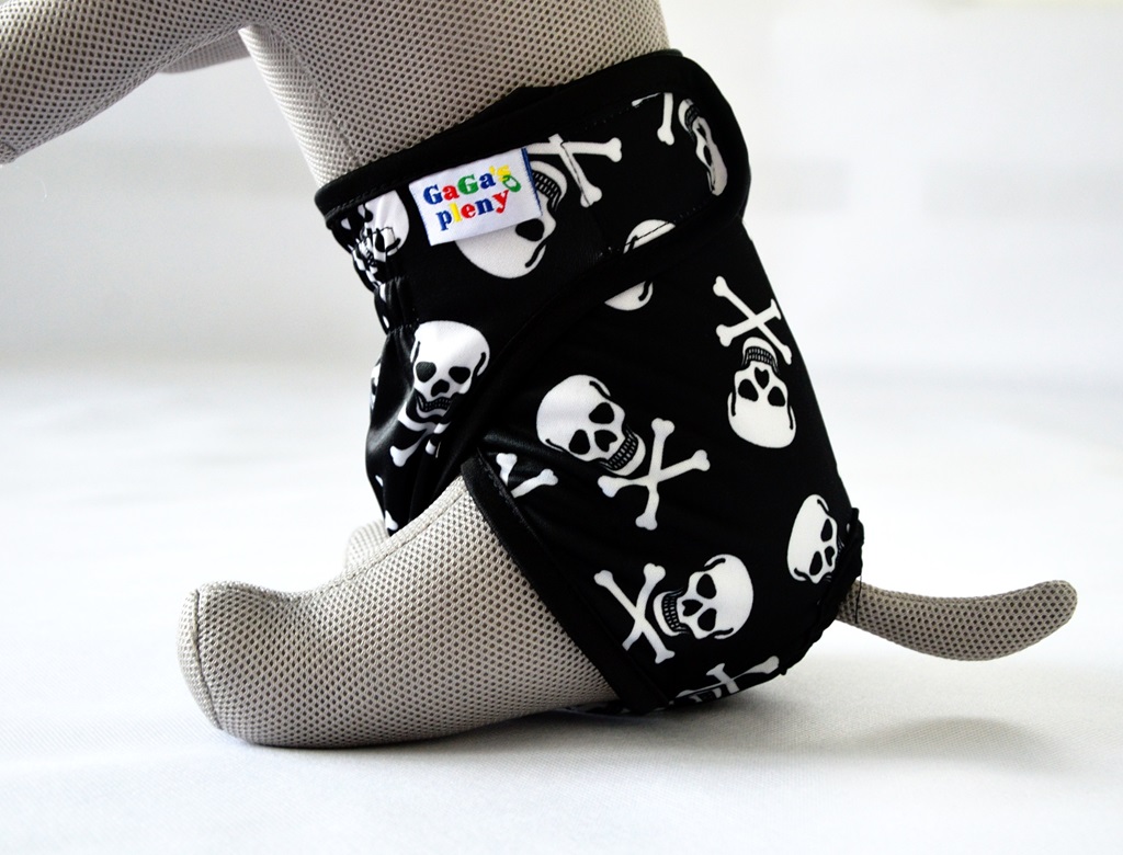 Hárací kalhotky pro psy Lebky M