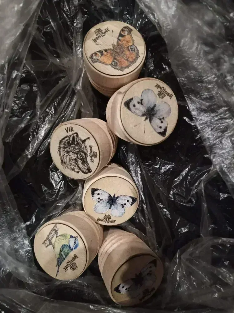 Lesní Dřevěná káča s bičíkem Beruška