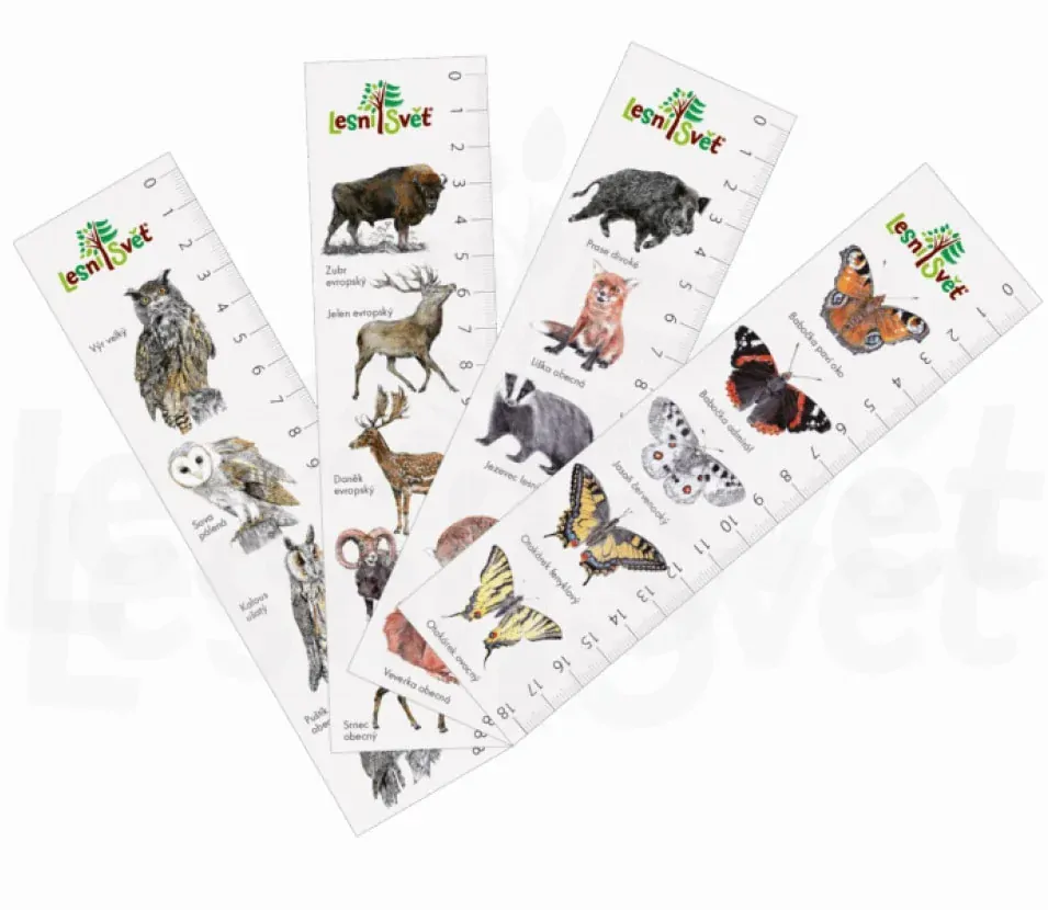 Lesní svět Papírová záložka s měřítkem Motýli