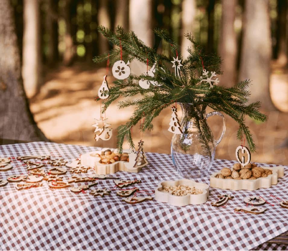 Lesní svět Dřevěná ozdoba na stromeček Housle