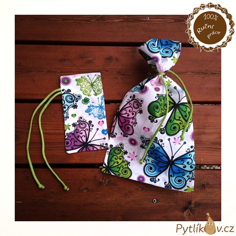 Motýlci plátěný pytlík 29 x 45 cm