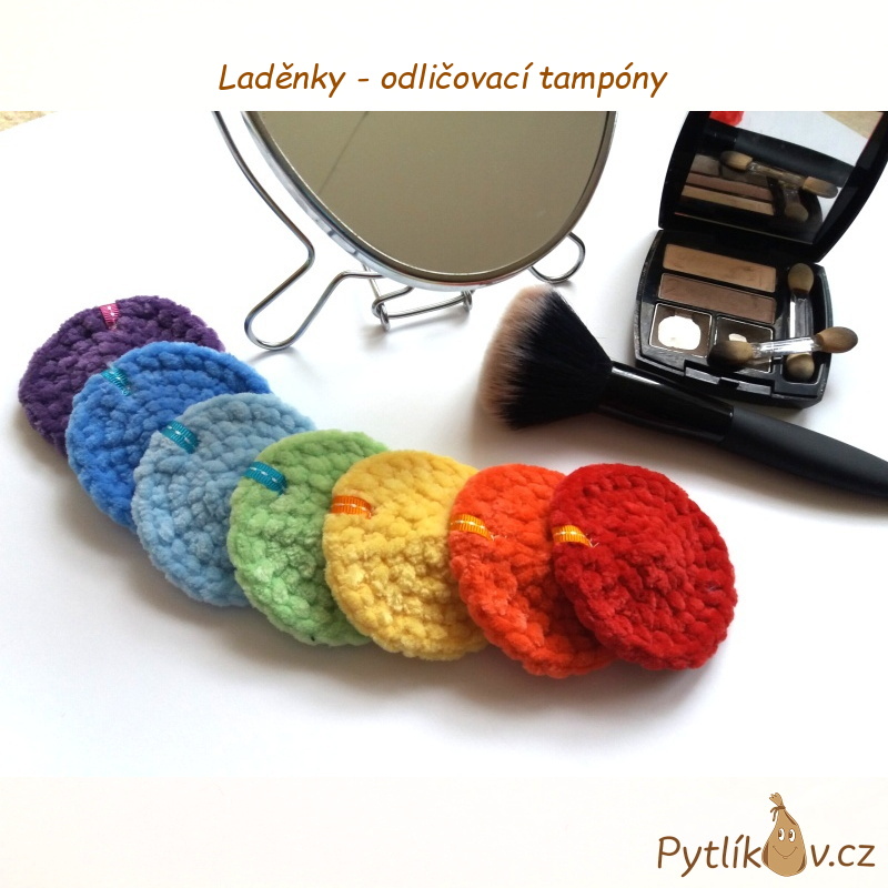 Laděnky sada mix růžová - odličovací tampony 7 ks v dárkovém pytlíčku