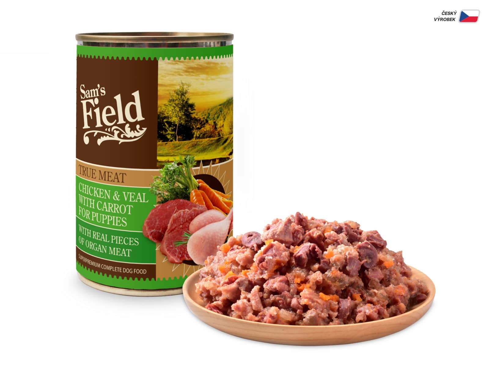 Sams Field True Chicken & Veal Meat with Carrot for Puppies, 400 g