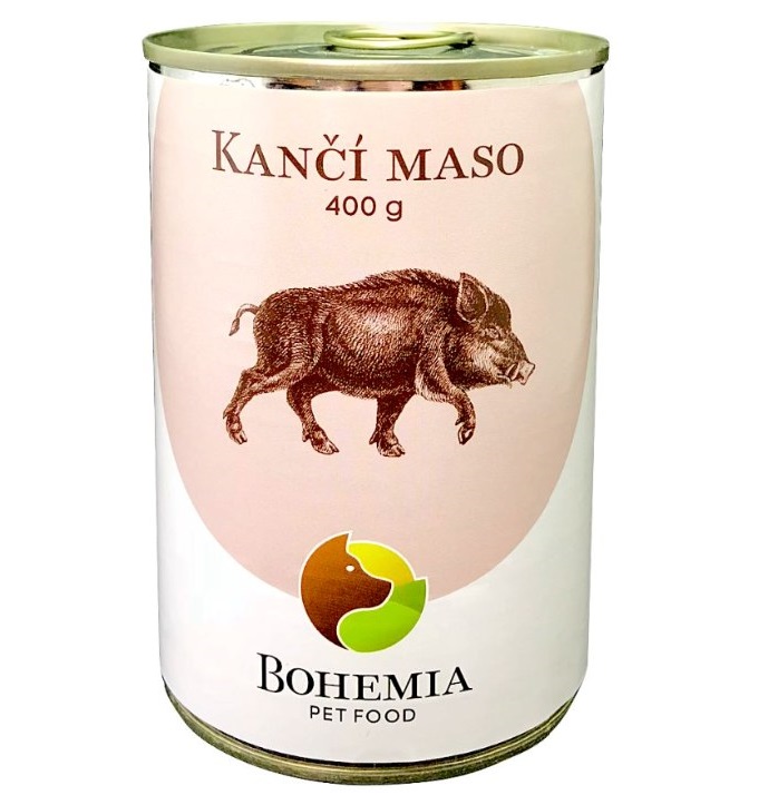 Konzerva pro psy Kančí maso ve vlastní šťávě BOHEMIA 400 g