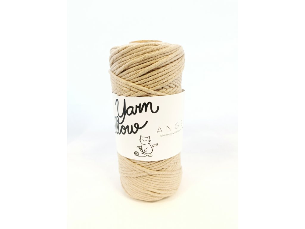 YarnMellow Macramé šňůry Angel 5mm Hnědá světlá