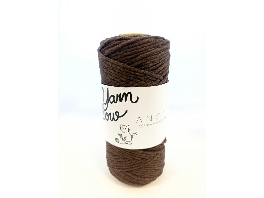 YarnMellow Macramé šňůry Angel 5mm Hnědá tmavá