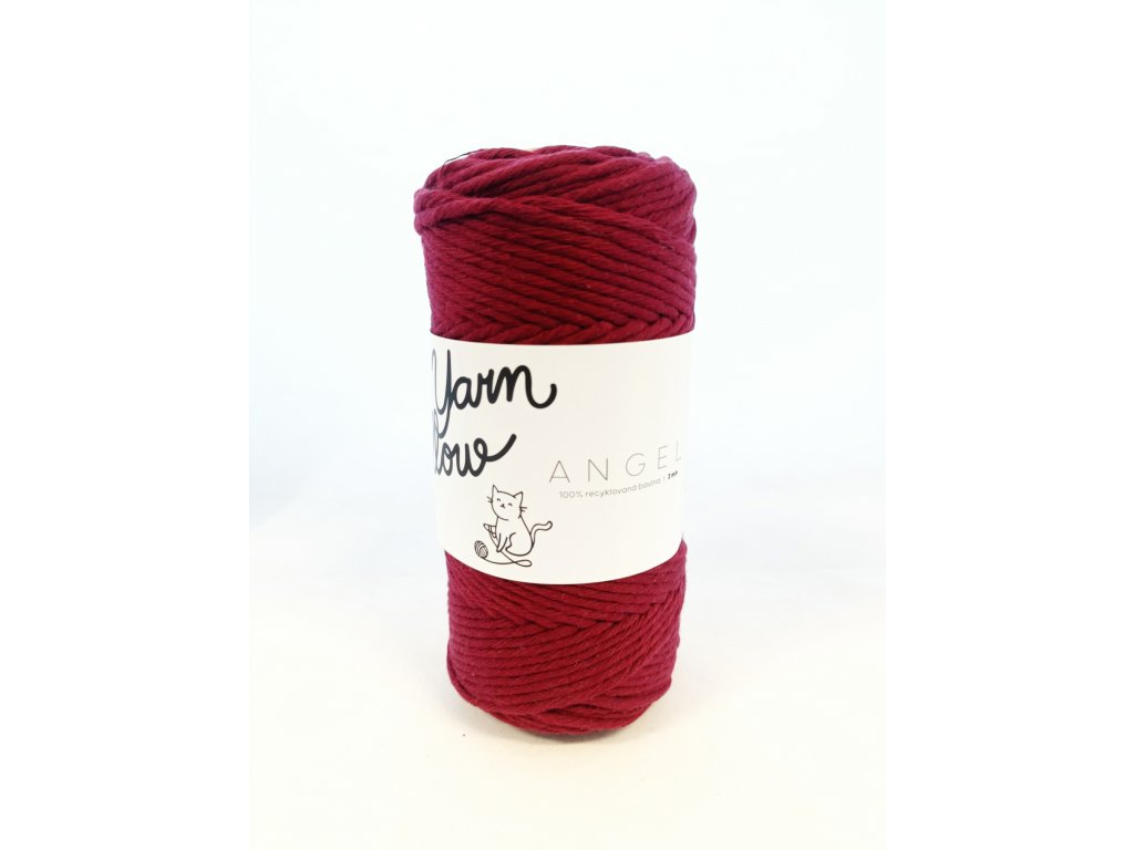 YarnMellow Macramé šňůry Angel 5mm Vínová