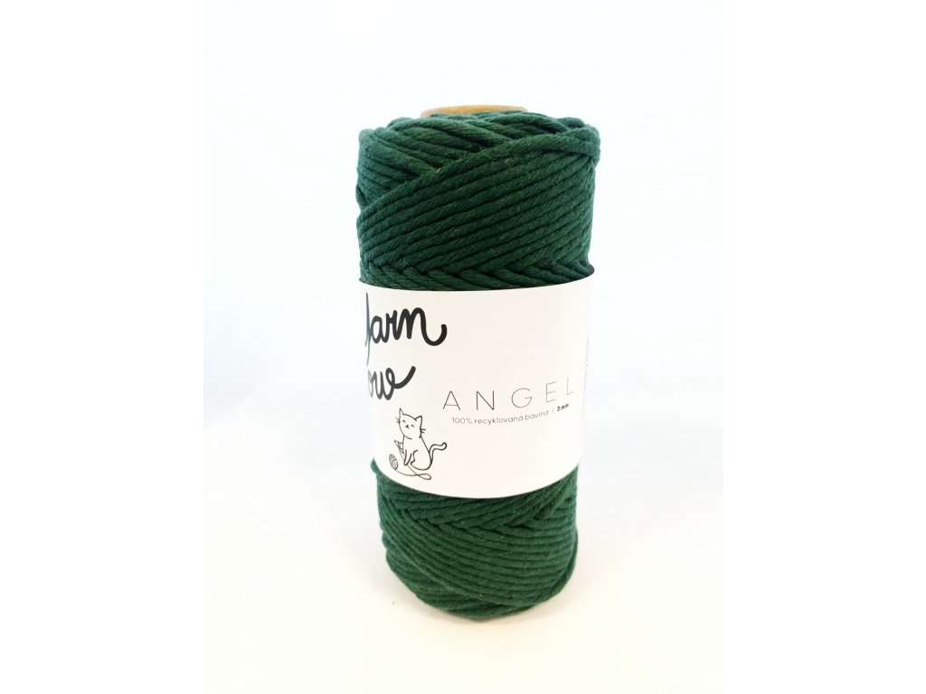 YarnMellow Macramé šňůry Angel 5mm Zelená tmavá