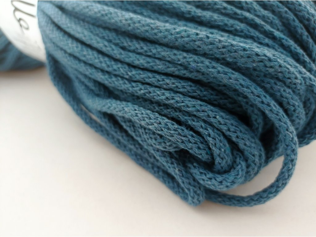 YarnMellow Bavlněná šňůra Berry 3mm Petrolejová