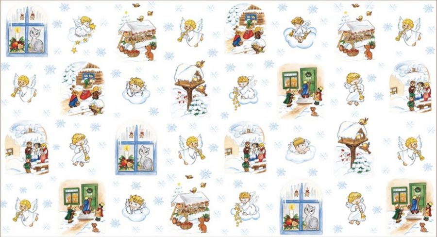 Housedecor Vánoční balící papír 0,7x2m bílá České Vánoce