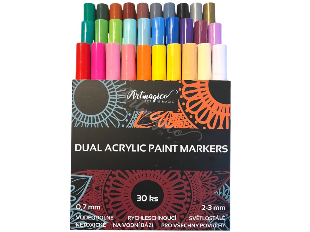 Artmagico Akrylový fix DUAL se dvěma hroty 0,7 - 3mm