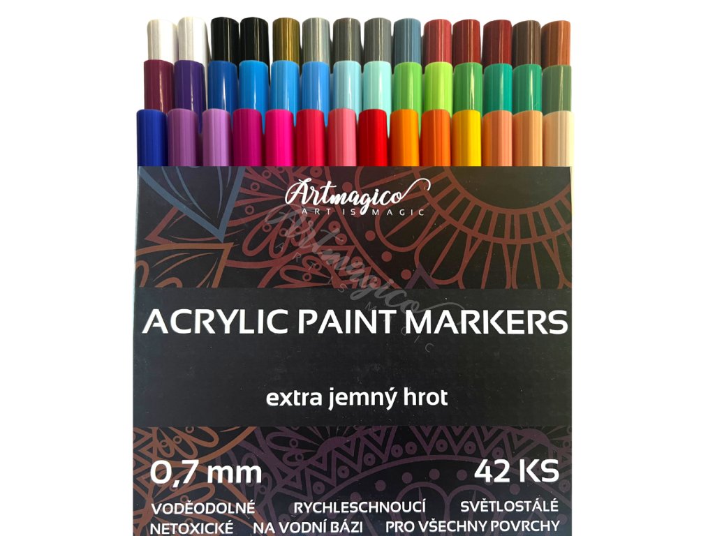 Artmagico akrylový popisovač s Extra jemným hrotem (0,7 mm) 42 ks