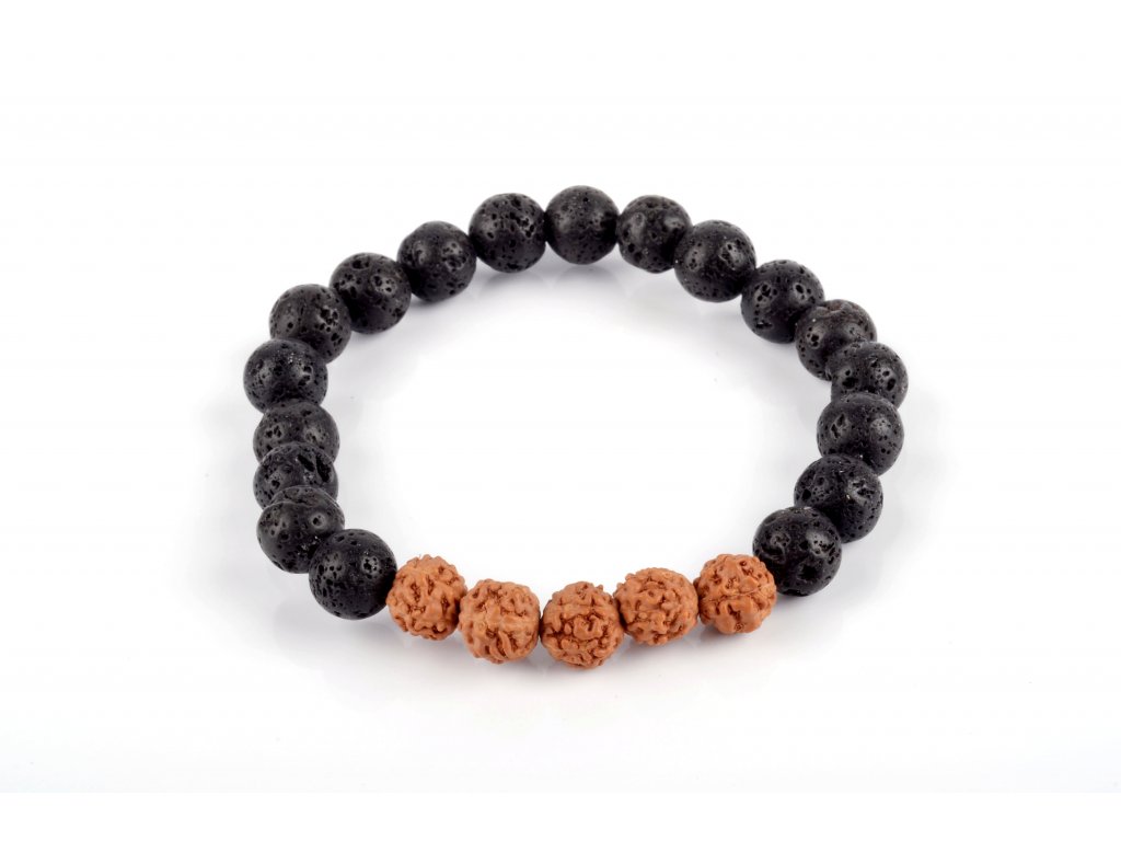 Náramek láva Rudraksha 8mm