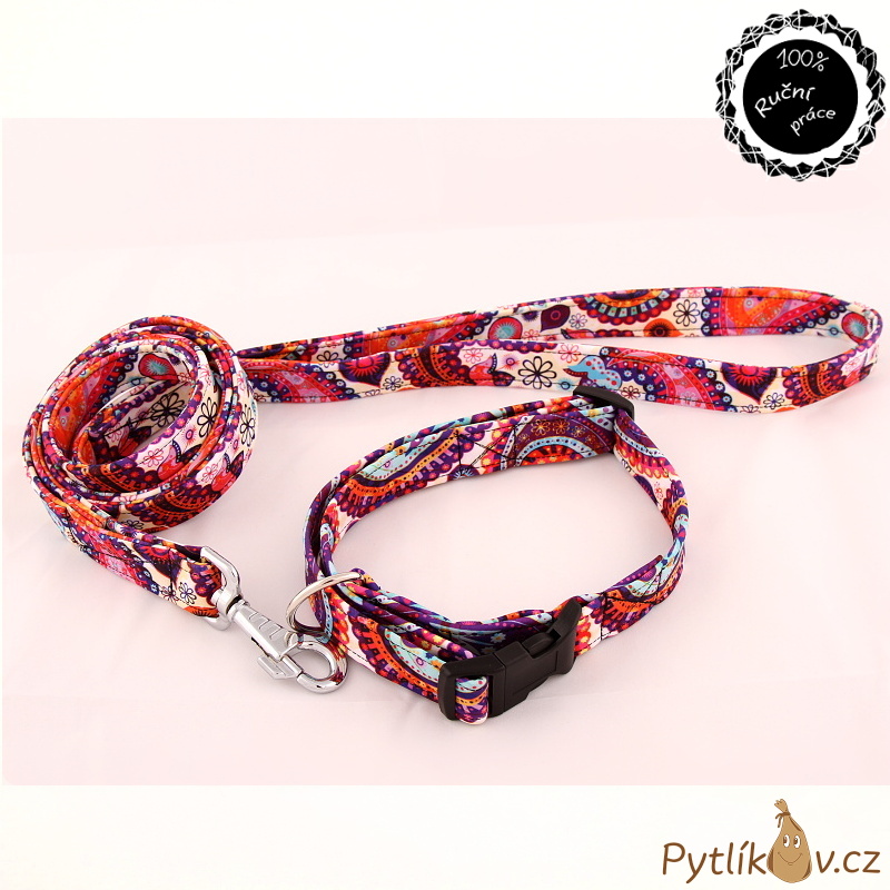 Obojek bezpečnostní a vodítko pro psy mandaly 40cm-70cm/2,8mm Smarti fashion