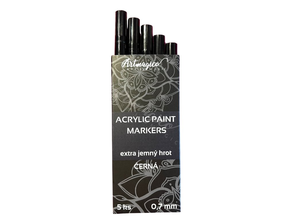 Artmagico akrylový popisovač 5 kusů černá 0,7 mm