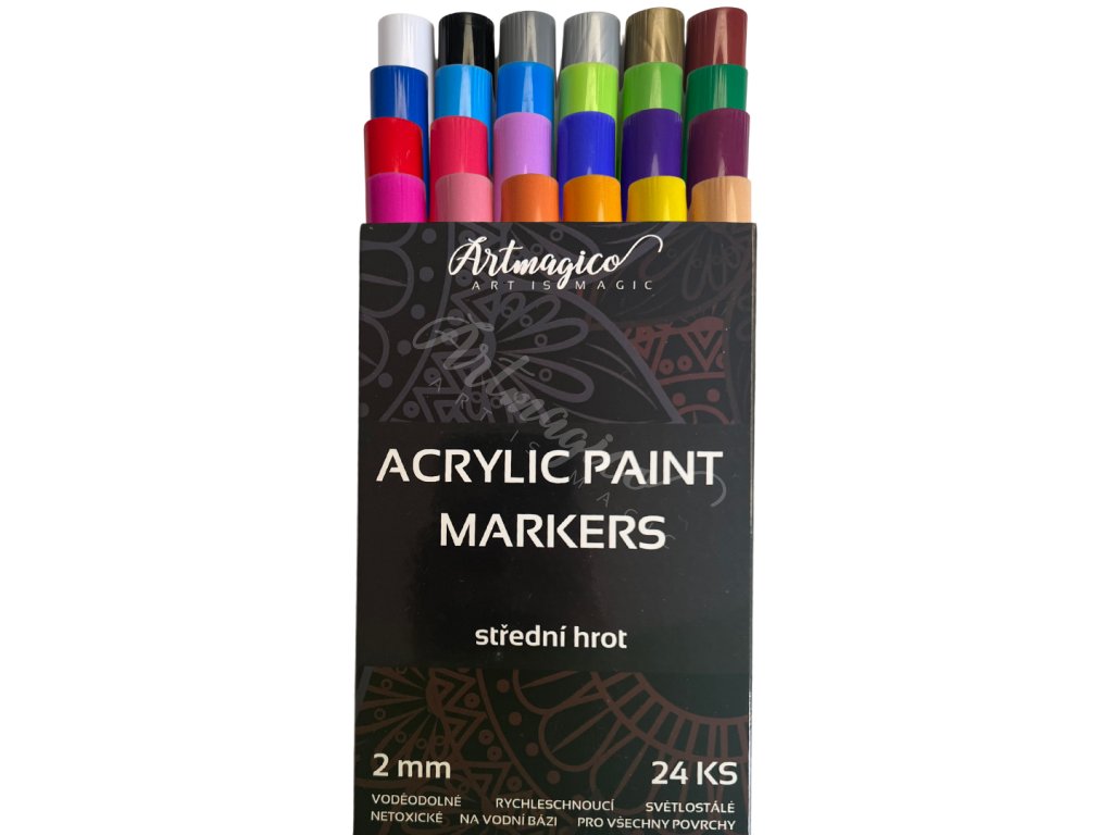 Artmagico akrylový popisovač se středním hrotem (2 mm) 24 ks
