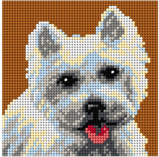Předloha vyšívací West Highland White teriér 15x15cm