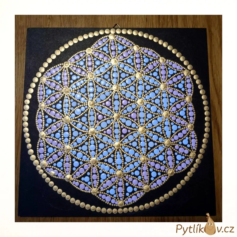 Obrázek tečkovaná mandala 20x20 cm