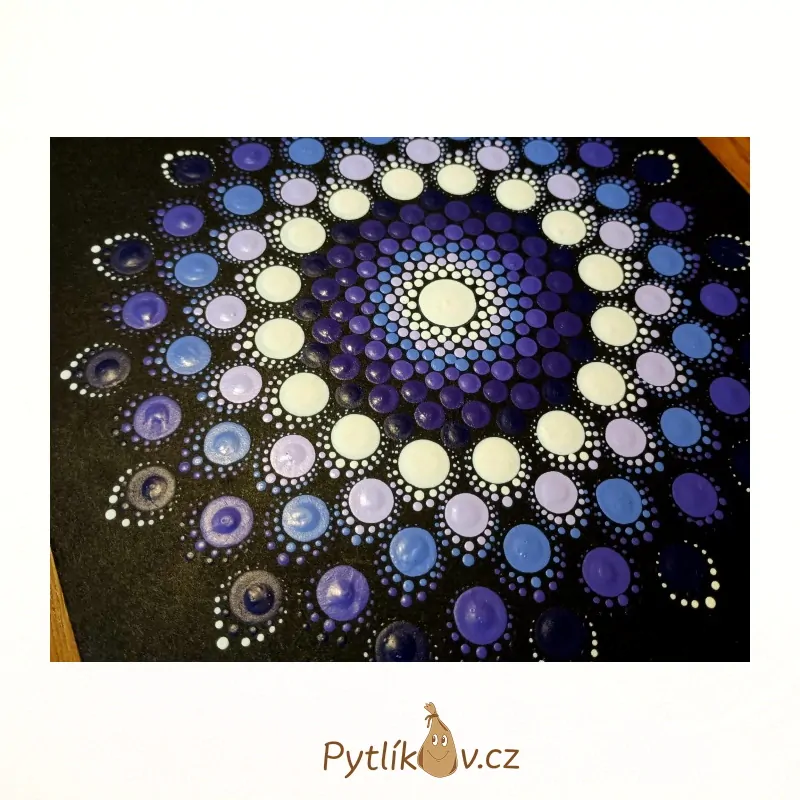 Obrázek tečkovaná mandala 20x20 cm
