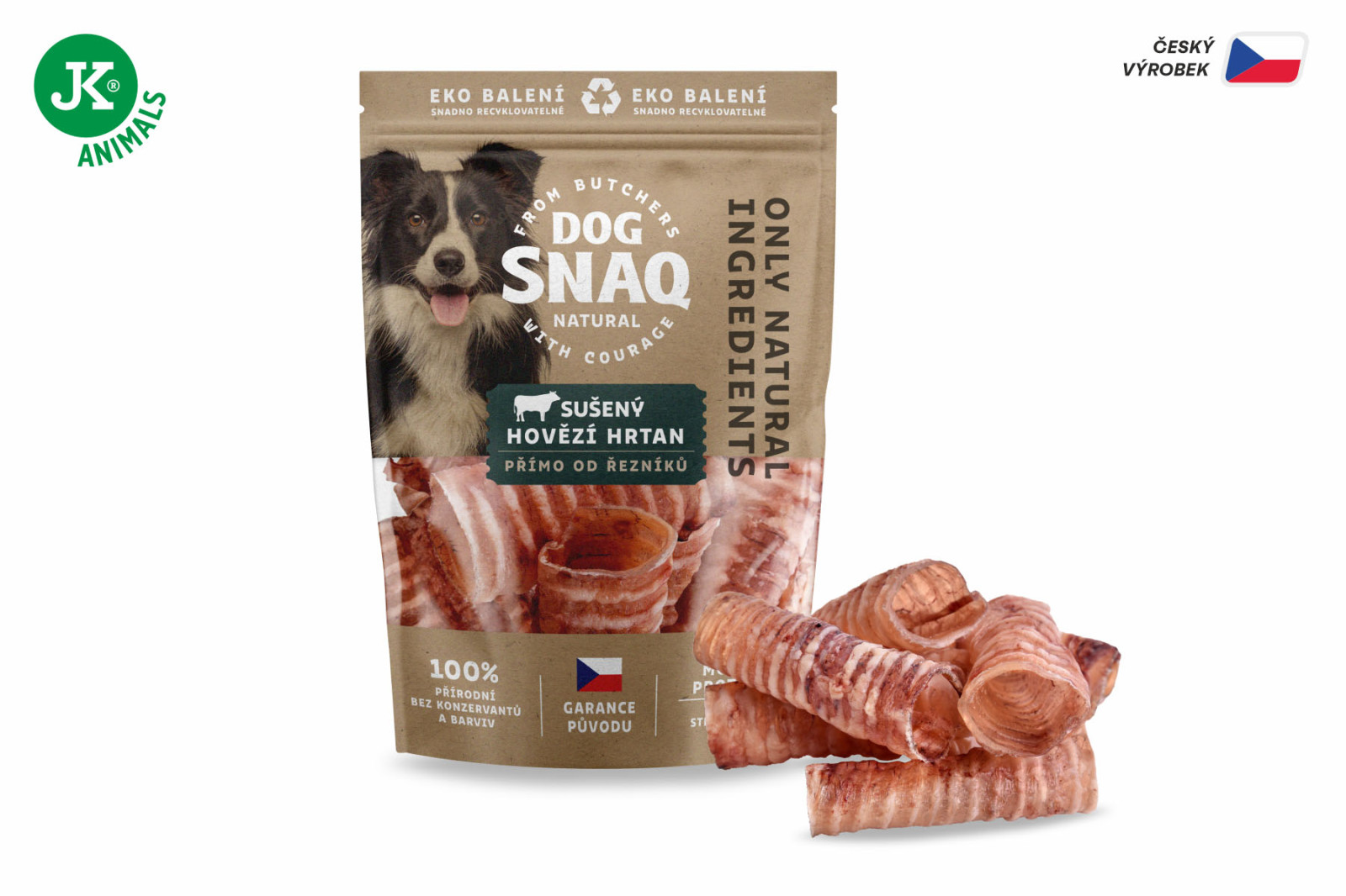 Dog Snaq - sušený hovězí hrtan, 300 g