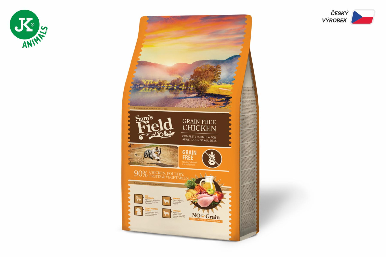 Sam's Field Grain Free Chicken, superprémiové granule pro dospělé psy všech velikostí a plemen (Sams Field bez obilovin) 2,5 kg