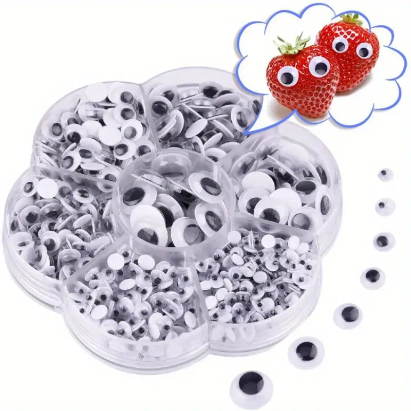 Oči černé samolepící 4-12 mm 700ks