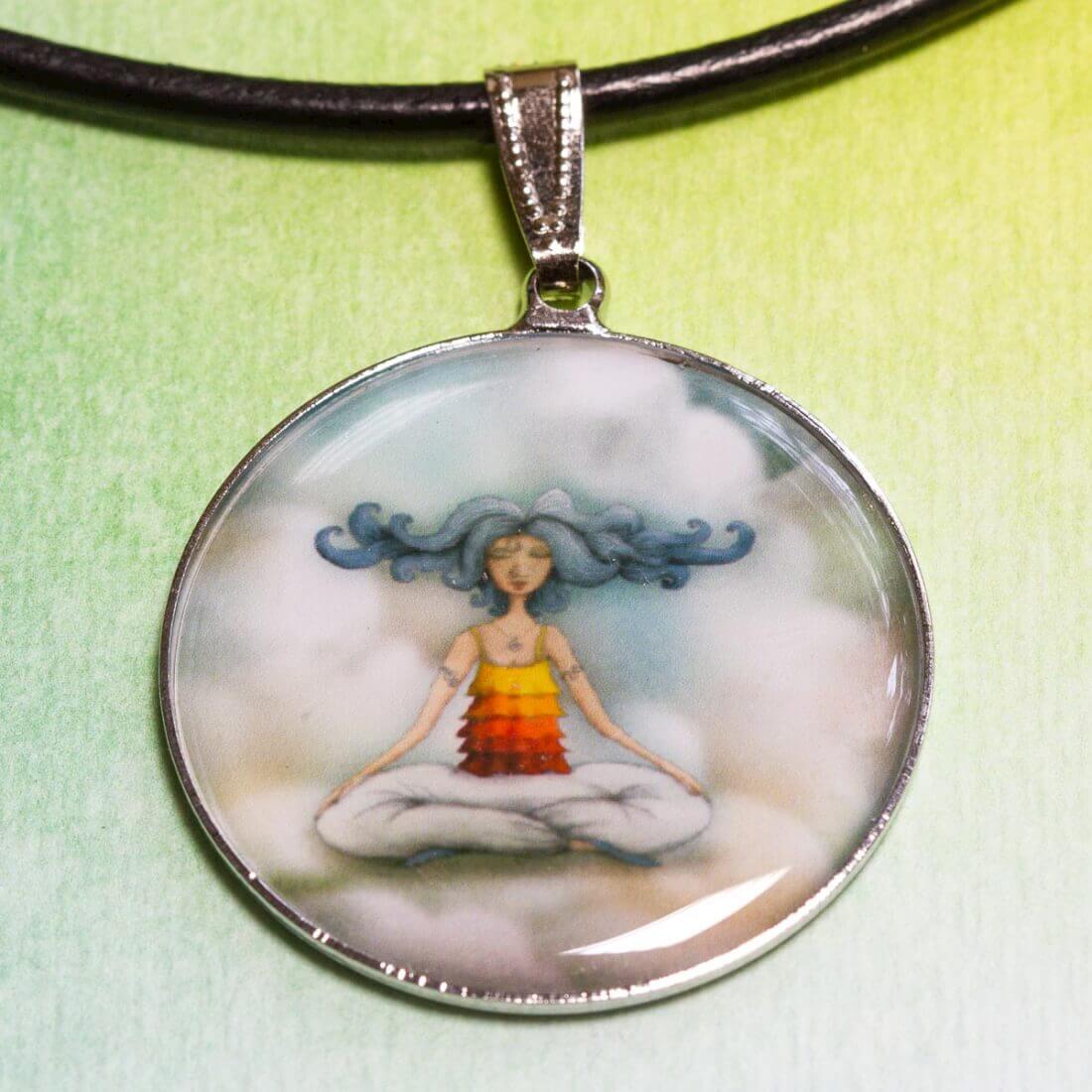 Duhová kočka Náhrdelník Meditace