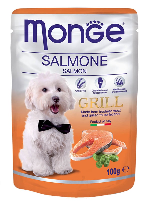 Kapsička pro psy losos Monge Dog Grill 100 g