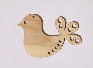 Dřevěné výřezy Ptáček z překližky 3, 14x9,5cm (453)