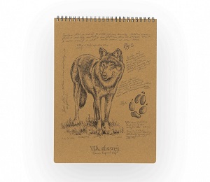 Lesní svět Eko blok z recy papíru L Vlk A4