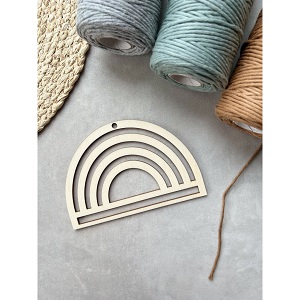 Dřevěné výřezy Macramé Duha k dozdobení