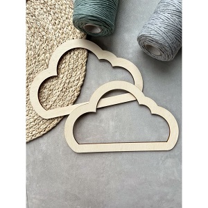 Dřevěné výřezy Macramé Mráček k dozdobení