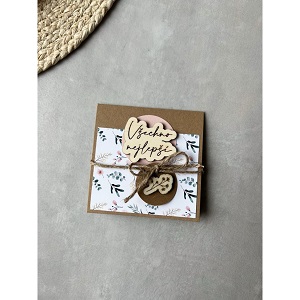 Přání Všechno nejlepší malé s bílým podkladem Luční lístky