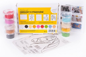 Pískování Sada Srdce, Víla, Sova, Kakadu, Kůň 15x12cm (375)