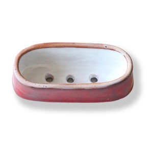 Keramická mydlenka ohnivě červená