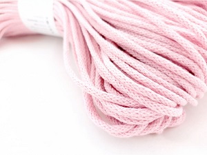 YarnMellow Bavlněná šňůra Berry 3mm Světle růžová