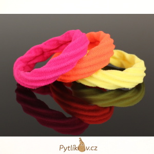 Sada 3 ks gumiček do vlasů - zářivý mix
