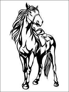 Samolepicí šablona na pískování Kůň 15x20cm (090)