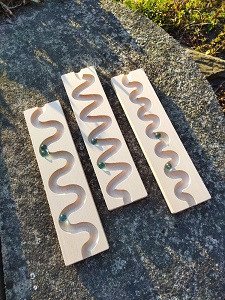 Dřevokaz Třídící misky Kuličková dráha 3ks se skleněnkami