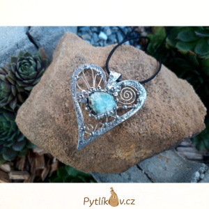 Náhrdelník z cínu - larimar