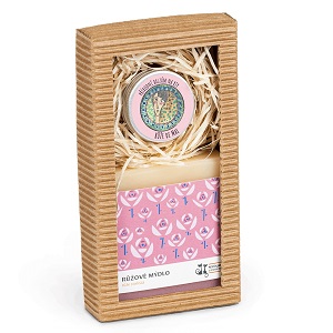 Mydlárna U Dvou koček Dárkový balíček s růžovým mýdlem a balzámem