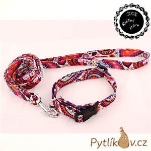 Obojek bezpečnostní a vodítko pro psy mandaly 40cm-70cm/2,8mm Smarti fashion