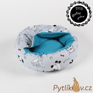 Pejsci tyrkysová - schovávací pelíšek 40cm Smarti Fashion