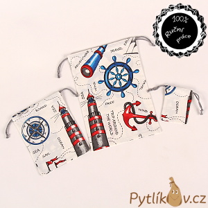 Námořní sada plátěných pytlíků 4 kusy