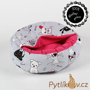 Pejsci růžová - schovávací pelíšek 40cm Smarti Fashion