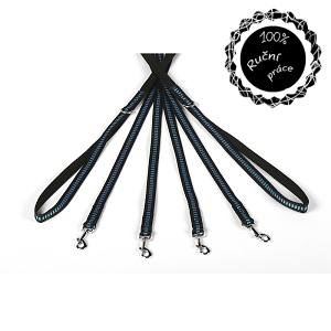 Vodítko pro psy modré proužky - 180cm/15mm nylon Smarti fashion