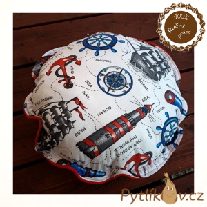 Polštářek kulatý námořníci červená 50cm